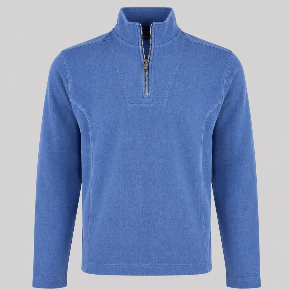 Tommy Bahama Mens Blue Ribbed‎ Quarter Zip Pullover Sweater Size Medium M 8/10